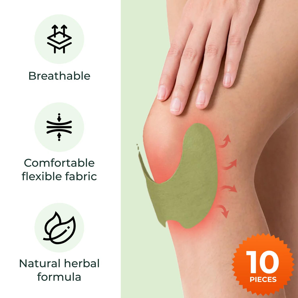 Wellnee Original Herbal Knee Patch - Wellknee Plaster for Knee Support & Muscle Pain - Maximum Strength for a Temporary Relief - Adhesive Heat Patches Made with Natural Herbs for Wellness (30 Pads)