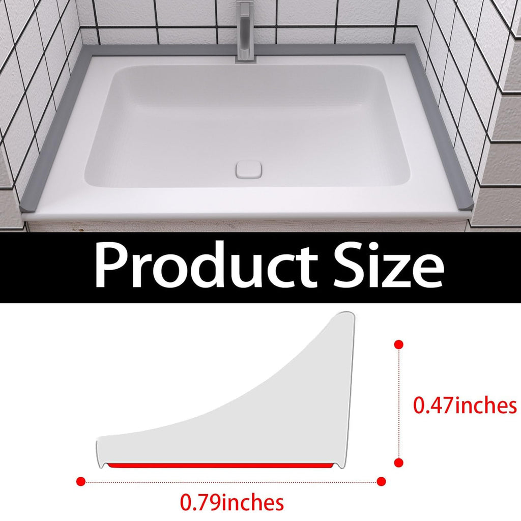 Collapsible Shower Threshold Water Dam, Self Adhesive Silicone Waterproof Barrier Bathroom and Kitchen Water Strip Dam Shower Guard for Dry And Wet Separation Caulk Seal Strip Edge Trim (39Inch, Grey)
