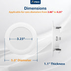 Amico Recessed Lighting 4 Inch, 12 Pack 5CCT Flat LED Can Lights, 2700K/3000K/4000K/5000K/6000K Selectable, 7W=60W, 700LM Brightness, Retrofit Installation - ETL & FCC, White