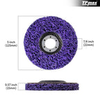 TPmax 5" x7/8'' Stripping Discs Rust Remover Wheel Remove Paint and Oxidation Poly Strip Wheel Disc Abrasive Angle Grinding Wheel - 10 Pack(Purple)