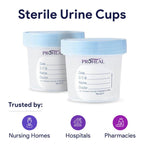 Sterile Urine Specimen Cups with Lids (25PK) - 4 oz. Sample Urine Cups for Specimen Collection - Individually Wrapped Urine Cups for Testing - Stool, Semen Analysis, and Pee Cup
