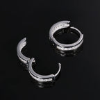 KRKC&CO Hoop Earrings Men, Sterling Silver, 14K/White Plated Hypoallergenic