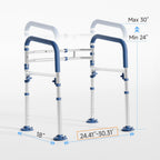 Loyoda Toilet Safety Rails for Seniors,Height-Adjustable Toilet Frame Width-Adjustable Toilet Handles Toilet Rail Provides Support for Seniors ， Pregnant ，Disabled