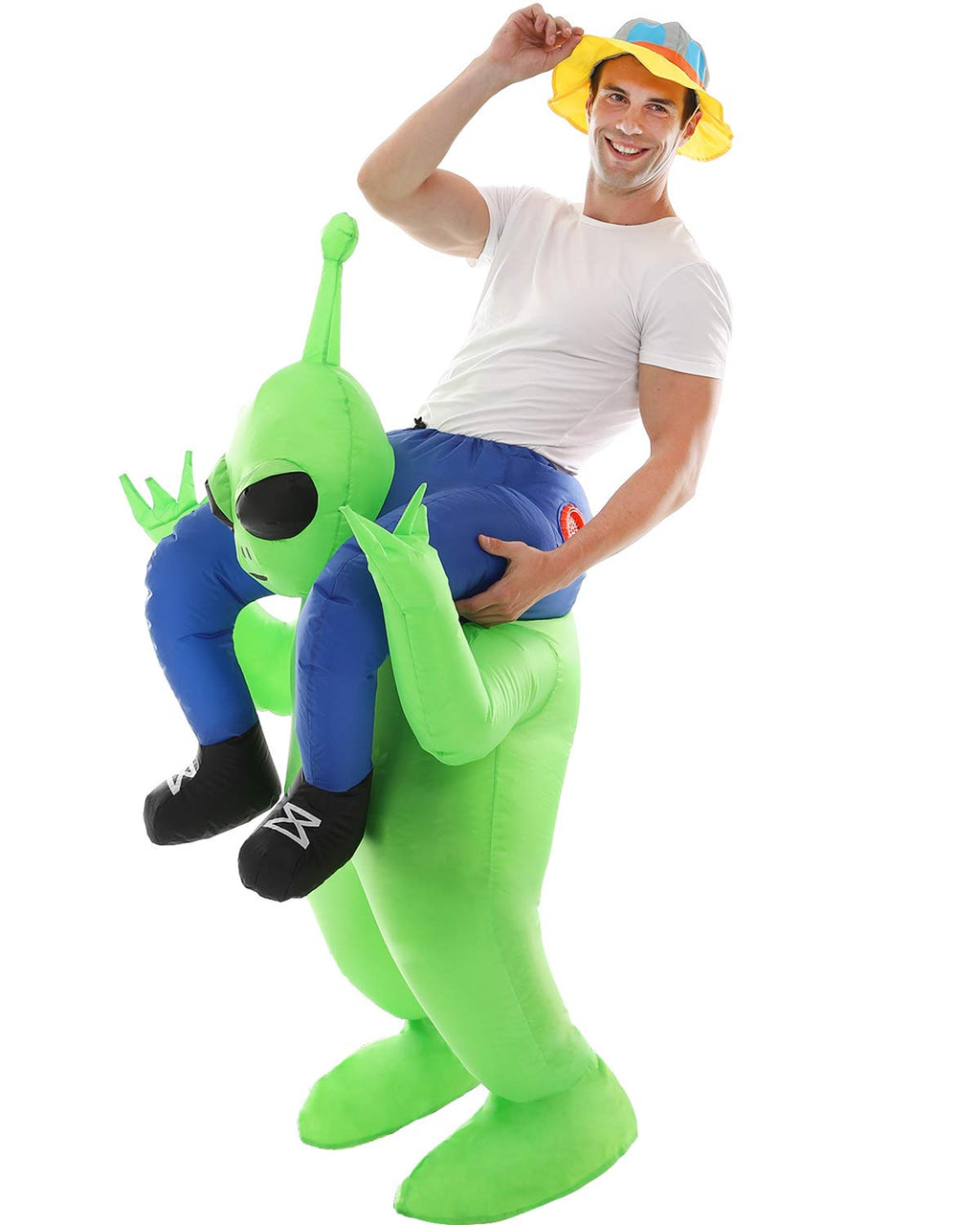 Inflatable Alien Costume Funny Halloween Ride-On Blow Up Costume for Adult