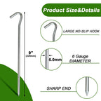 AAGUT Metal Tent Stakes Heavy Duty 9 Inch, Anti-Rust Yard Pegs for Camping