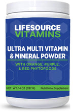 LifeSource Vitamins Ultra Multi Vitamin & Mineral Powder w/Phytos Reds Phyto Purples and Phyto Oranges - 30 Day Supply
