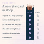 Beam Dream Sleep Powder – Sleep Aid for Adults with Melatonin, Magnesium, L-Theanine, Reishi Mushroom & Apigenin Sleep Supplement, Sleepy Cocoa Bedtime Drink Mix, Starter Set, 10 Servings & Frother