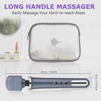 Cordless Personal Wand Electric Massager with 10 Powerful Magic Vibrations, MANFLY Rechargeable Handheld Back Massager Wand Massage (Gray)