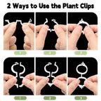 Mqacpu 50Pcs Tomato Clips,Plastic Trellis Clip Secured Plant Support Clips