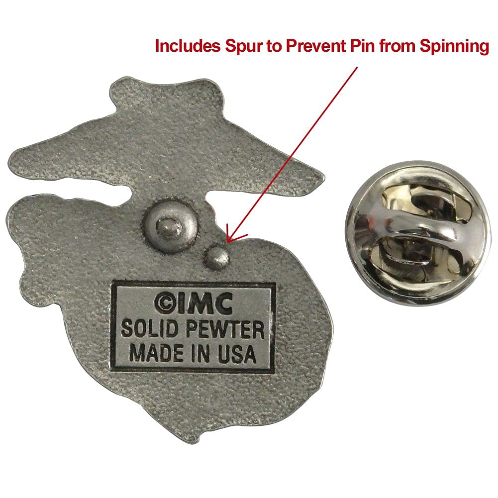 Indiana Metal Craft USMC EGA Pewter Lapel & Hat Pin 1" x 1.2"