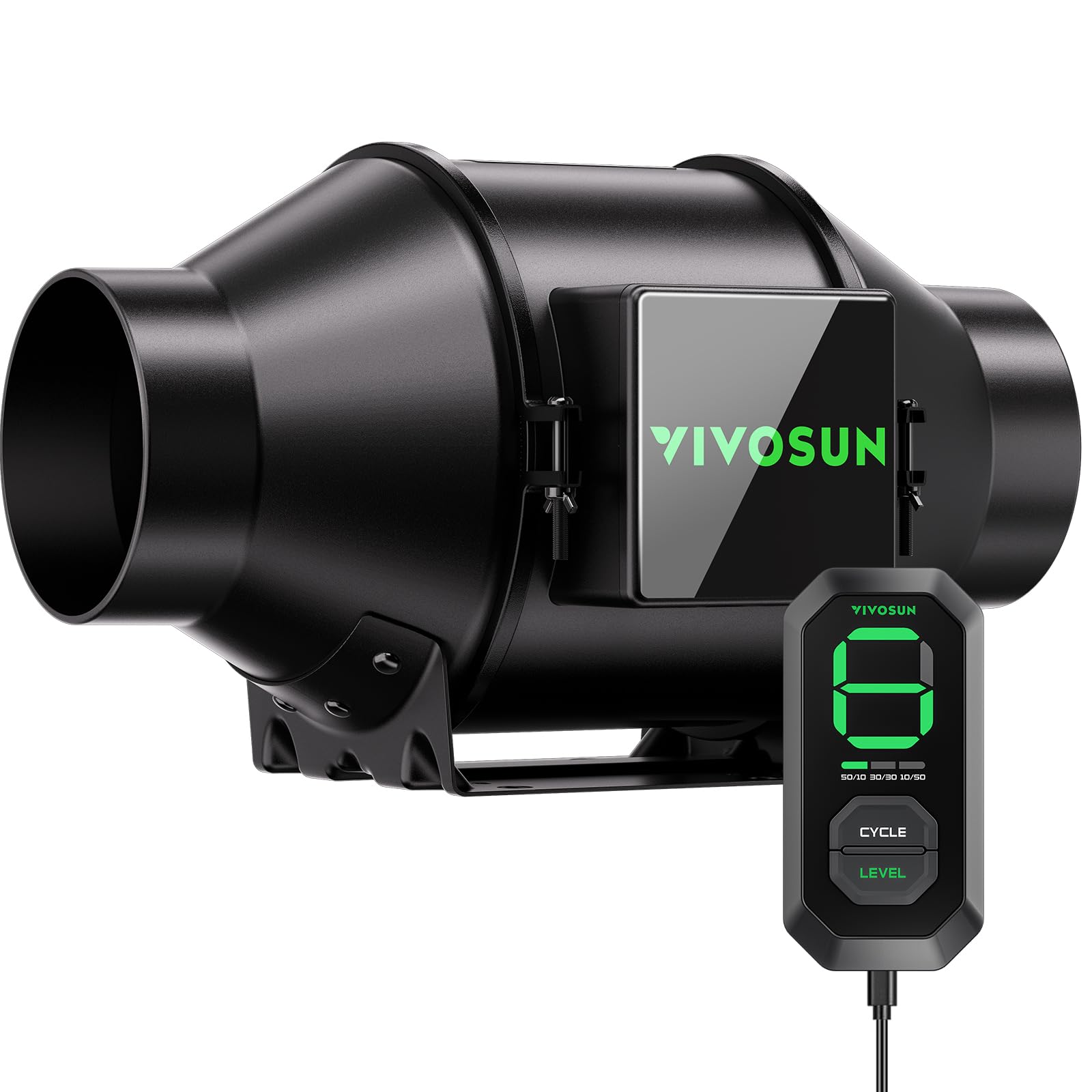 VIVOSUN G4 4" Inline Fan &Cycle Mode Speed Controller, 195 CFM Aerozesh Fan