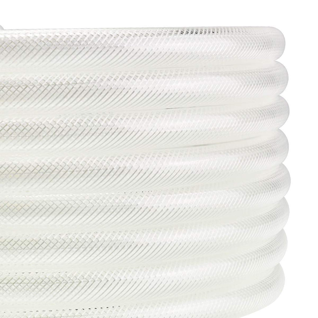 1-1/4" ID x 5 Ft High Pressure Braided Clear PVC Vinyl Tubing Flexible Vinyl Tube, Heavy Duty Reinforced Hose Tubing, BPA Free and Non Toxic