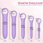 QoQiu 5-Pack Silicone Dilators for Pelvic Floor for Women with Fine Scales, Pelvic Wand Massager，Pelvic Floor Muscle Trainer, Pelvic Floor Strengthening Device with Storage Bag, Purple