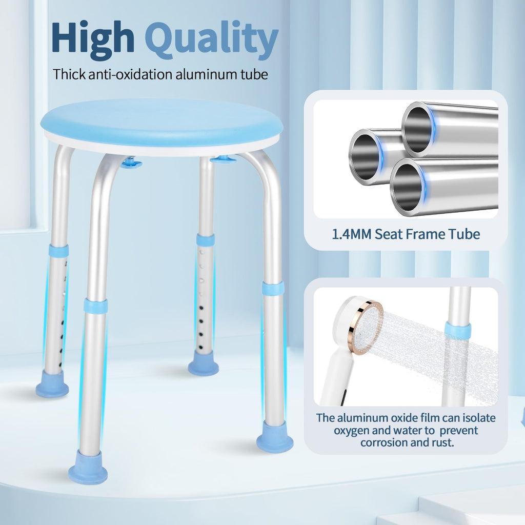 pxsulliao FSA/HSA Adjustable Swivel Bath Seat Shower Chair for Inside Shower, Shower Seat for Inside Tub Bathroom Bench Bath Chair for Elderly and Disabled,Eligible 350 lbs Adjustable Shower Stool