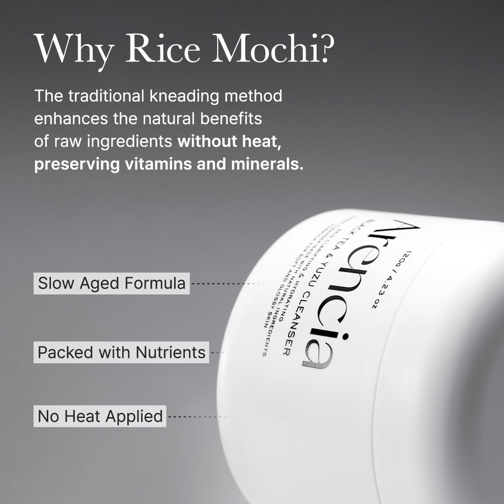 ARENCIA Black Tea Rice Mochi Face Cleanser, 120g, Pore Care, Sebum Control, Oily Skin
