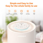 AIRROMI Air Purifier for Bedroom with A2001 Creamy Beige