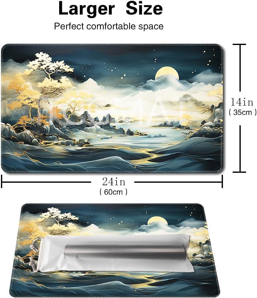 MTG Playmat Size 24x14in Free Storage Bags Non-Slip Backing, Ideal for Card Game Enthusiasts TCG Playmat (Autumn Dream-No Deck)