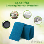 UNIMADE Non-Scratch Scouring Pads, 96Pcs Household Scour Pads for Kitchen, Garage and Outdoors, Reusable Dish Scrubber Pads for Pan and Metal Grill - Blue