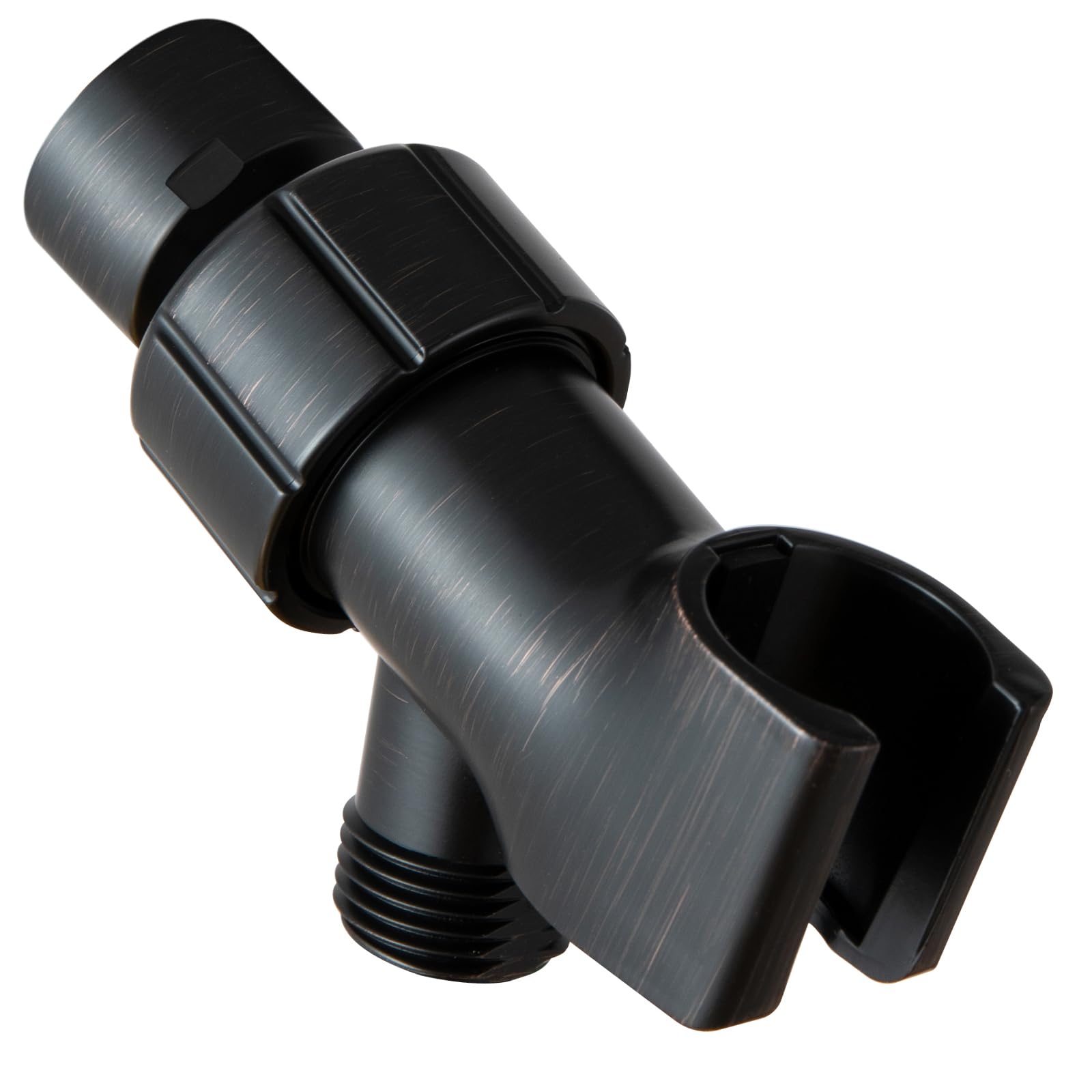 OFFO Shower Head Holder with Solid Metal Ball for Handheld Shower Head, Oil Rubbed Bronze Adjustable Shower Arm Mount for Connecting, 1/2 in IPS Female Inlet and Male Outlet