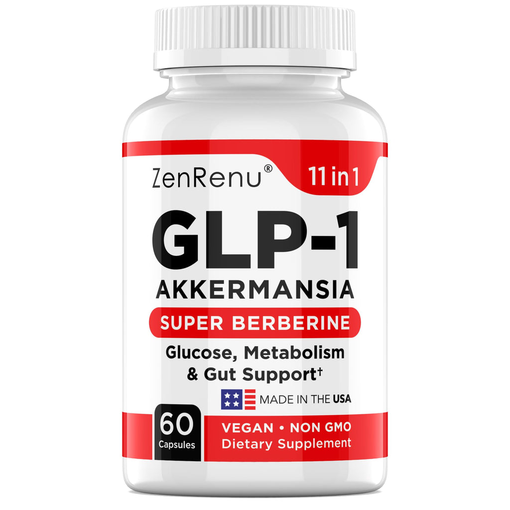 Zenrenu GLP-1 Supplement for Women - Natural Metabolism, Appetite & Craving Support – Super Berberine, Cinnamon,Akkermansia Probiotic,11-in-1 Gut Support - GLP Activate -60 Vegan Caps
