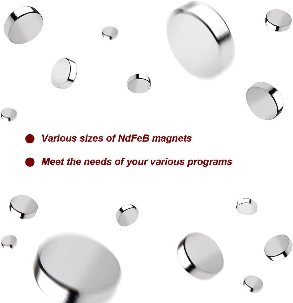 rhinocats Small Strong Magnets, 269Pcs Mini Round Refrigerator Magnets for 3D Printings, Office, Hobbies, Crafts and Science