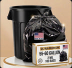 Heavy Duty 55 Gallon Trash Bags (100 Count) - Extra Large Black Commercial Garbage Bags, 2 Mil Thick Leak-Proof Liners for Kitchen, Restaurant, and Large Household Clean-Up