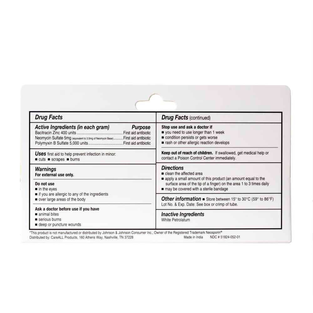 CareAll Triple Antibiotic Ointment 1.0 oz (3 Pack), First Aid Ointment for Minor Cuts, Scrapes, and Burns to Help Prevent Infection, Compare to The Active Ingredients of Leading Brands