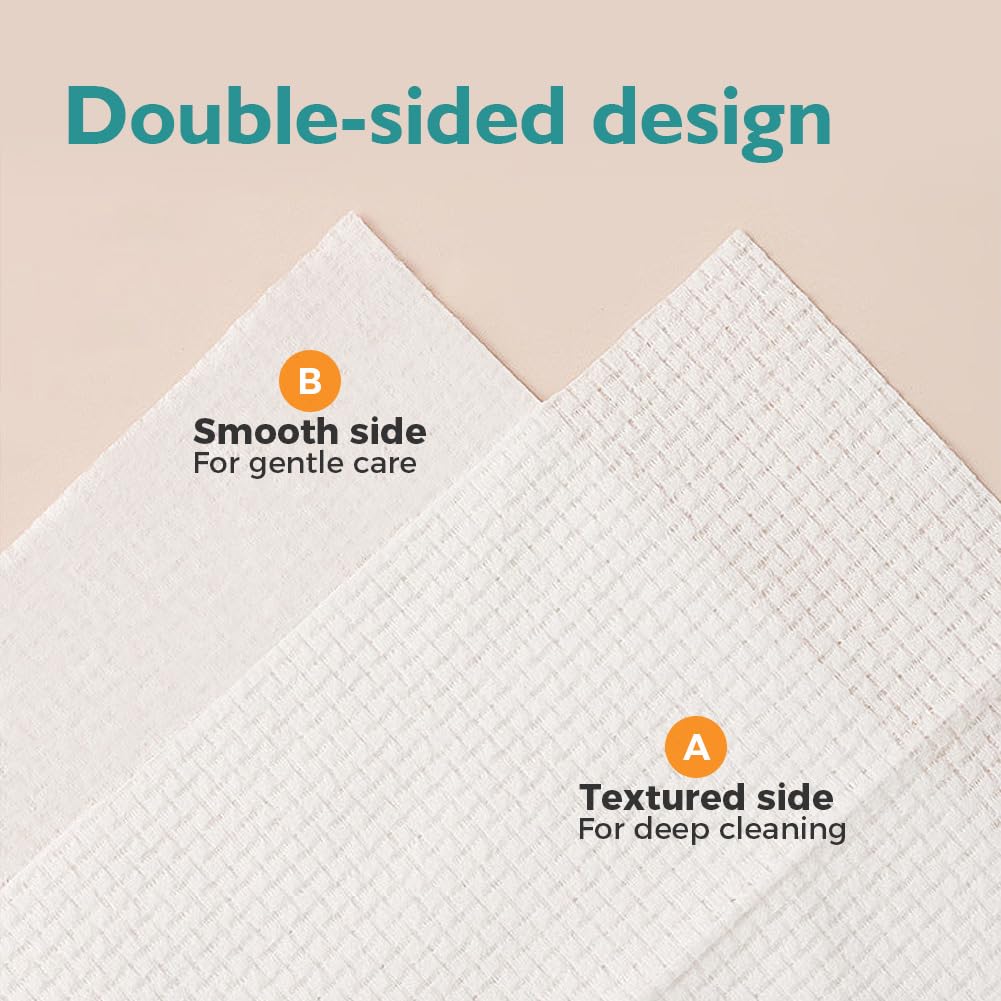 UNIMADE Face Towels, 200 Count Disposable Face Towelette for Washing Face, Skincare, Ultra Soft Facial Towel for Sensitive Skin, Lint-free Makeup Remover Dry Wipes - 4 Box