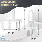Wishtofly Bathtub Safety Rail, Heavy Duty Bath and Shower Grab Bar for Seniors and Elderly, Safety Assistance Bathtub Handle with Adjustable Clamp, Fits Tub Width 3 to 7 Inches, Supports Up to 300lbs