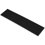 FUNSUEI 4 PCS 6 x 24 Inch Black Rubber Bar Mats, Rubber Bar Service Spill Mat, Non Slip Bar Top Mat, PVC Bar Drink Pad for Home Kitchen, Pubs, Restaurants