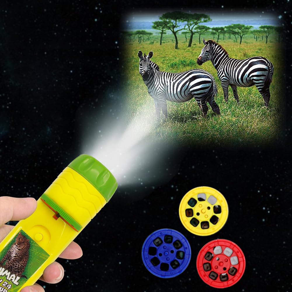 Pup Go 2-Pack Wild Animal & Seaworld Torch and Projector for Ages 3 4 5 6 7, Ideal Toys for Boys, Cool Kids Torch with 6 Discs and 48 Images, Educational Science Kits for Toddlers and Children