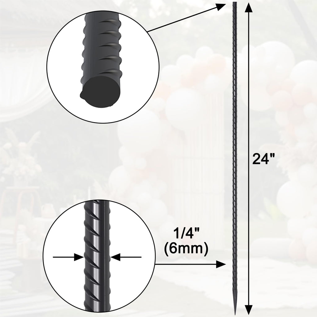 EUOKOK Rebar Stakes 24 Inch Straight Metal Spikes (40pcs) Ground Anchors
