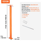 VEVOR House Floor Jack, 54"-150" Height Range, 11200 lbs Max Load Capacity, Adjustable Support Beam Basement Jack Post Pole for Leveling, Lift Support Steel Telescoping Jack for Temporary Support