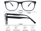 OLOMEE Large Reading Glasses Mens Oversized Wide Readers +2.00 Lightweight Square Magnifying Cheaters Glasses for Men W/Big Head 4 Pack