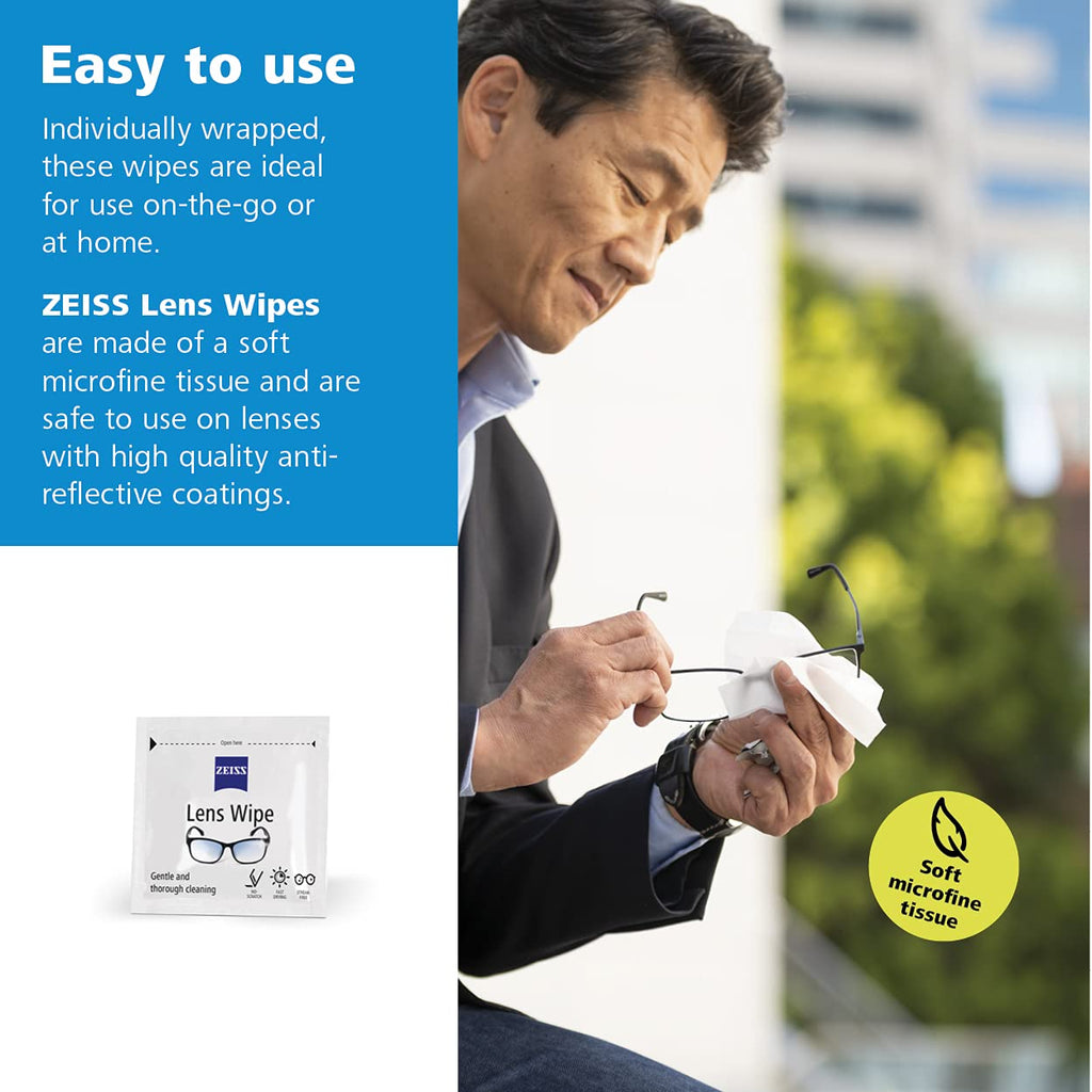 Zeiss Pre-Moistened Lens Cleaning Wipes, 2 Pack (200 Ct)