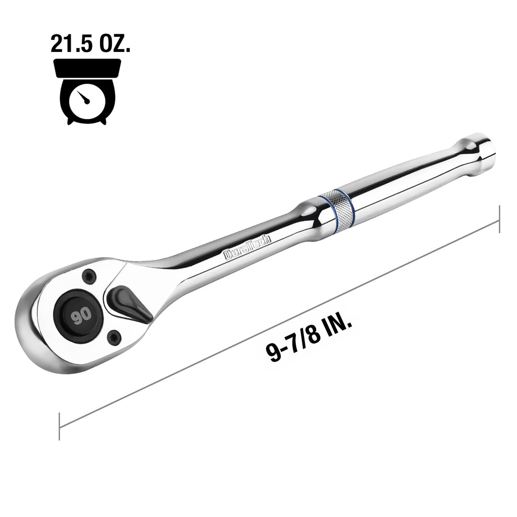 DURATECH 1/2-Inch Drive Ratchet, 90-Tooth Quick-release Ratchet Wrench, Reversible, Cr-V Made, Full Polished, Stocking Stuffers for Men Women Gifts for Men Gifts for Women