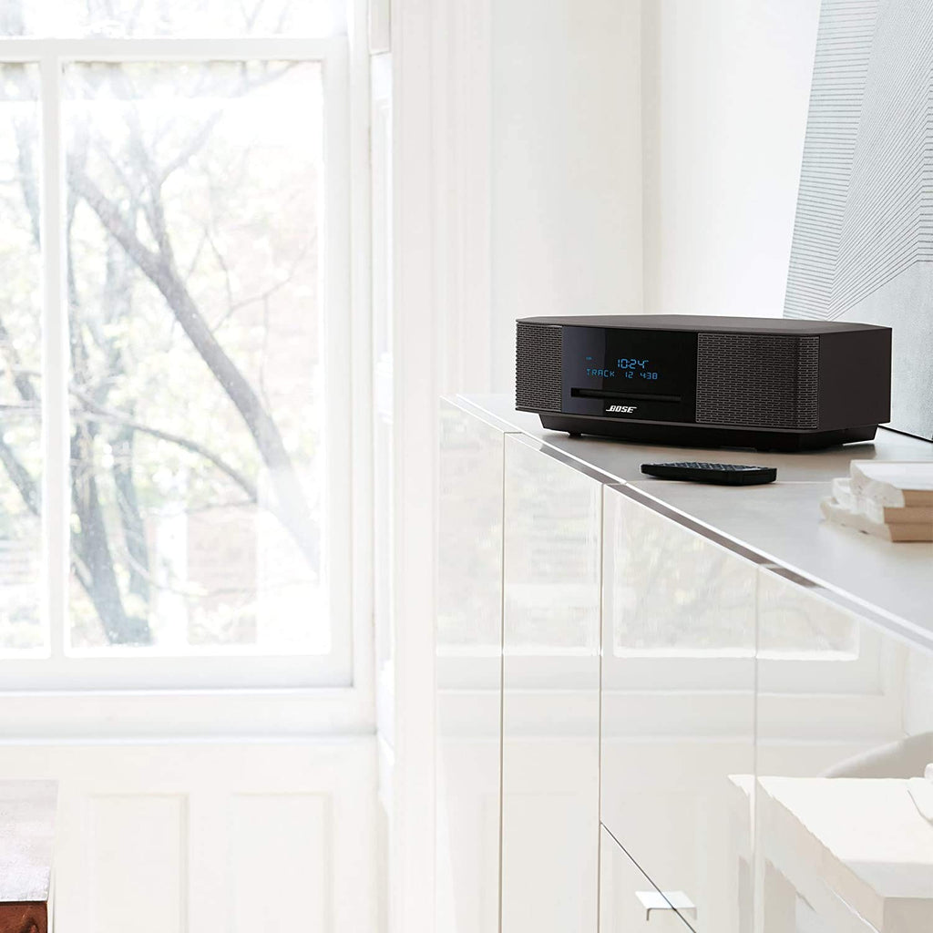Bose Wave Music System IV - Espresso Black - for Holiday Family Entertainment - CD/MP3 CD Player, Advanced AM/FM Tuner, Dual Alarm, Remote Control, 2.4m AC Power Cable, 4.5" Inches Tall (Renewed)