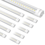 SUSLUM 10-Pack F32T8 LED Bulbs 4 Foot Type A+B Hybrid 24W 3200LM 5000K Daylight Aluminum and Shatterproof PC F40T12 Fluorescent Light Bulb Replacement, Single or Double Ended Powered