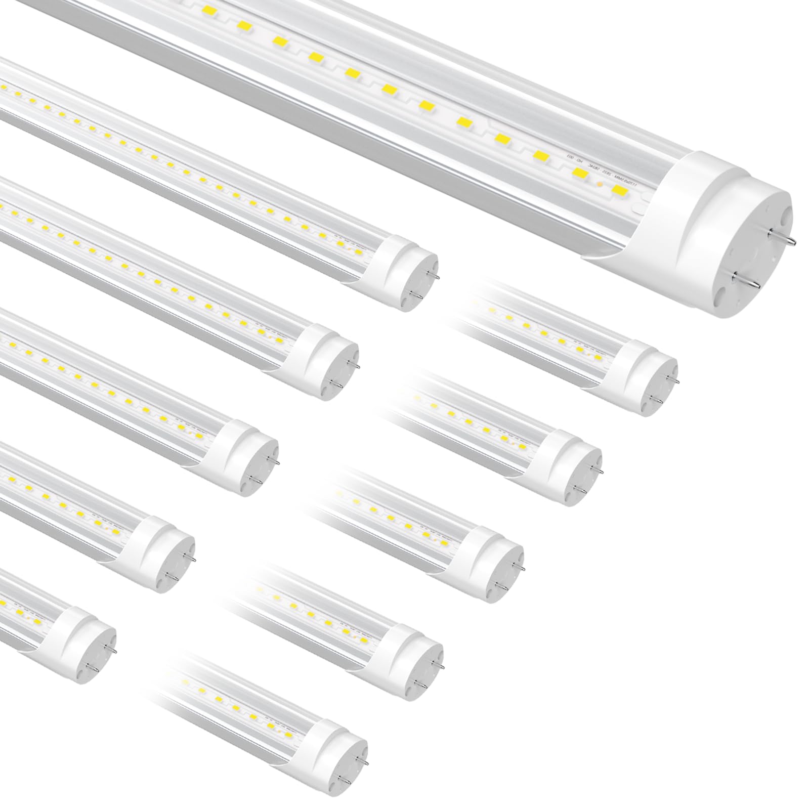SUSLUM 10-Pack F32T8 LED Bulbs 4 Foot Type A+B Hybrid 24W 3200LM 5000K Daylight Aluminum and Shatterproof PC F40T12 Fluorescent Light Bulb Replacement, Single or Double Ended Powered