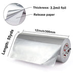 BOMEI PACK Aluminum Foil Tape,Heavy Duty Metal Duct Tape,High Temperature Silver Tape,Perfect for Sealing & Patching,HVAC,Air Ducts,Insulation and Metal Repair (12 Inch x 55 Yards)