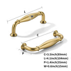 khtumeware 10 Pack 3-1/2inch(89mm) Hole Center Brushed Brass Cabinet Pulls Solid Heavy-Duty Satin Brass Tradition Handles Hardware for Bathroom Dressers Pull cabinets