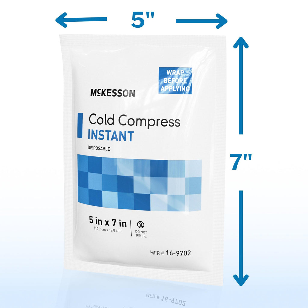 McKesson Instant Cold Packs 5" x 7" [24 Pack] - Instant Ice Packs for Injuries Disposable, Pain Relief, Swelling, Sprains - Travel Cold Compress for Sports, First Aid, Toothache