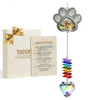 Dog Memorial Gifts, Pet Memorial Suncatcher with Paw Photo Frame