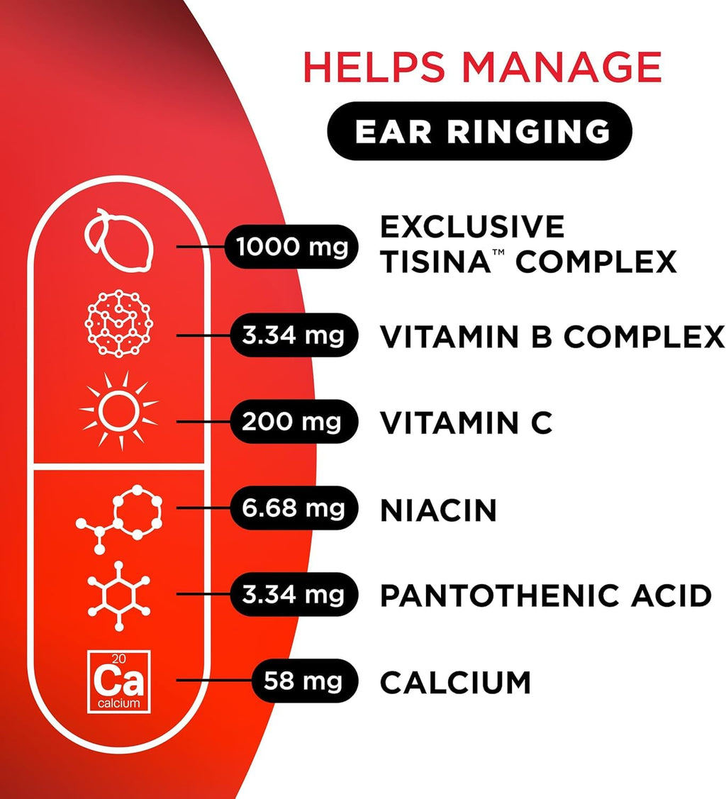 Lipo-Flavonoid Ear Ringing, Doctor-Recommended for Ringing Ears, Clinically Proven Lemon Bioflavonoid Complex with Vitamins C, B1, B2, B6, B12, & Calcium, 150 Caplets
