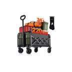 220LBS Small Collapsible Foldable Wagon Carts Portable with 2 Drink Holders