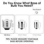 VISTERLITE E12/C7 Base LED Replacement Bulbs for ST38 Outdoor String Lights - Not Solar, Vinatge 1W LED Shatterproof Bulb, Warm White 2200K, 50 Pack