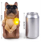 Solar French Bulldog Garden Statue Decor, Funny Frenchie Gifts, Fawn