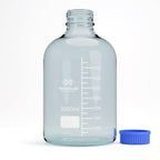 MorexLab 5000ML Storage Glass Bottles – 1pc Round Media Storage Bottle – Borosilicate Glass Bottles – Safe Probe Storage Glass Storage Bottles with GL60 Blue Screw Cap (5000ml - 1pc)