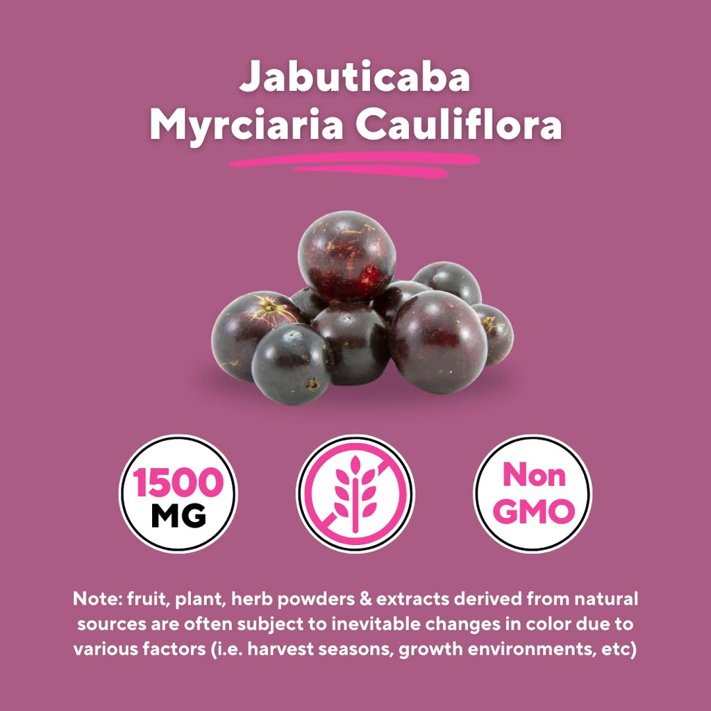 Vitapia Jabuticaba Fruit Powder Supplement for Antioxidant, Better Lung Health, Digestion, Immune Support - 1500mg Per Serving - 180 Vegan Capsules, Non-GMO, Gluten-Free