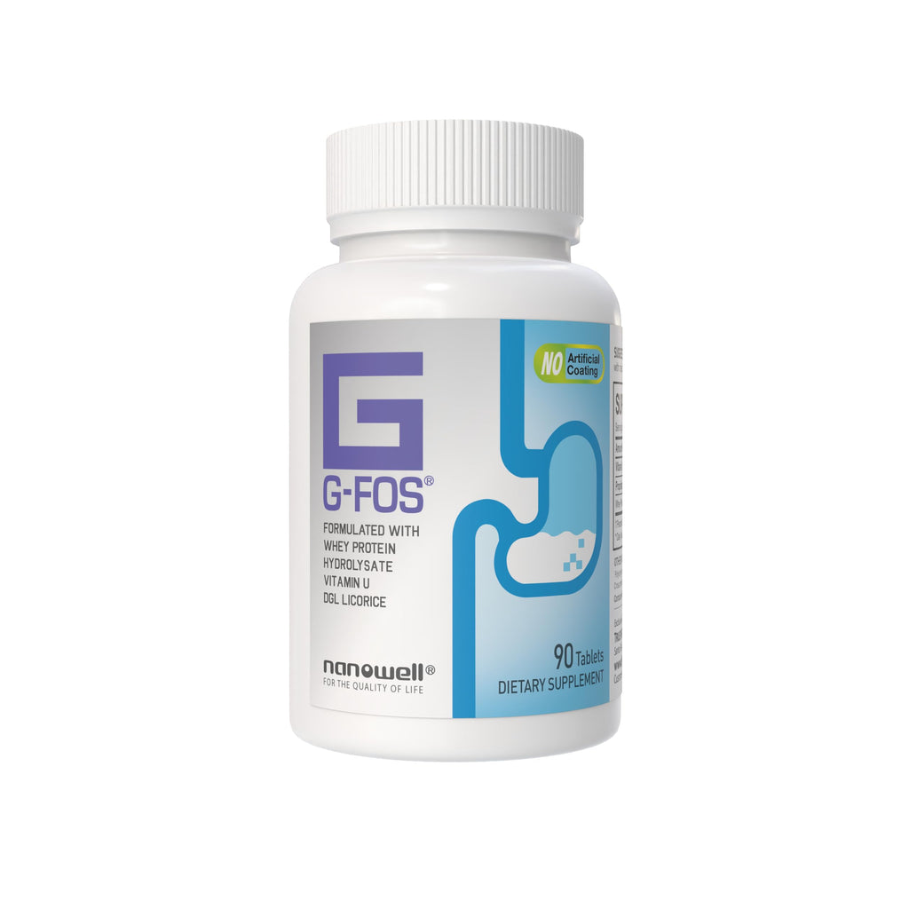 NANOWELL G-FOS Digestive Health Supplement, Vitamin U - 90 Tablets X 2 Bottles for 2 Months (180 Count)